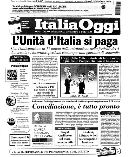 Italia oggi : quotidiano di economia finanza e politica